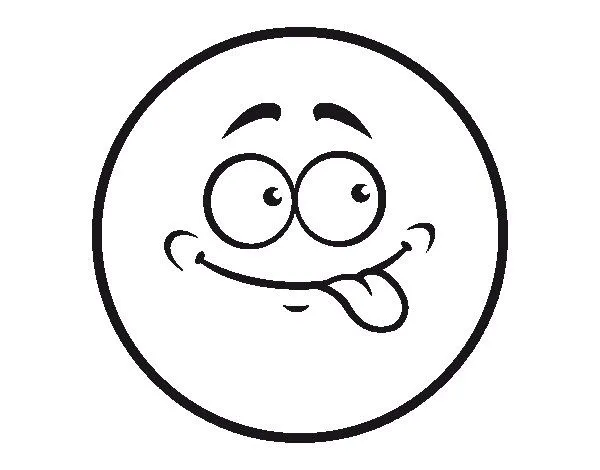 Dibujo de Smiley sacando la lengua para Colorear - Dibujos.net