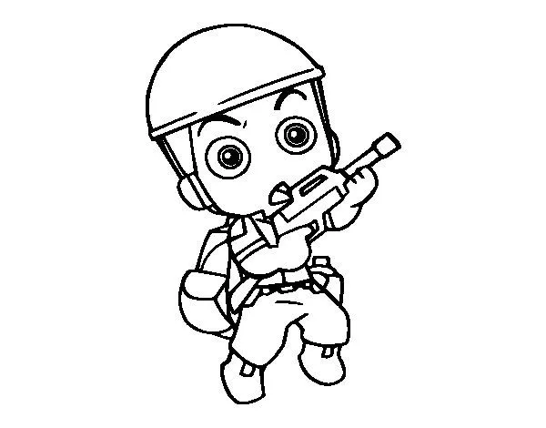 Dibujo de Soldado raso para Colorear - Dibujos.net Dibujo de Soldado raso para Colorear - Dibujos.net