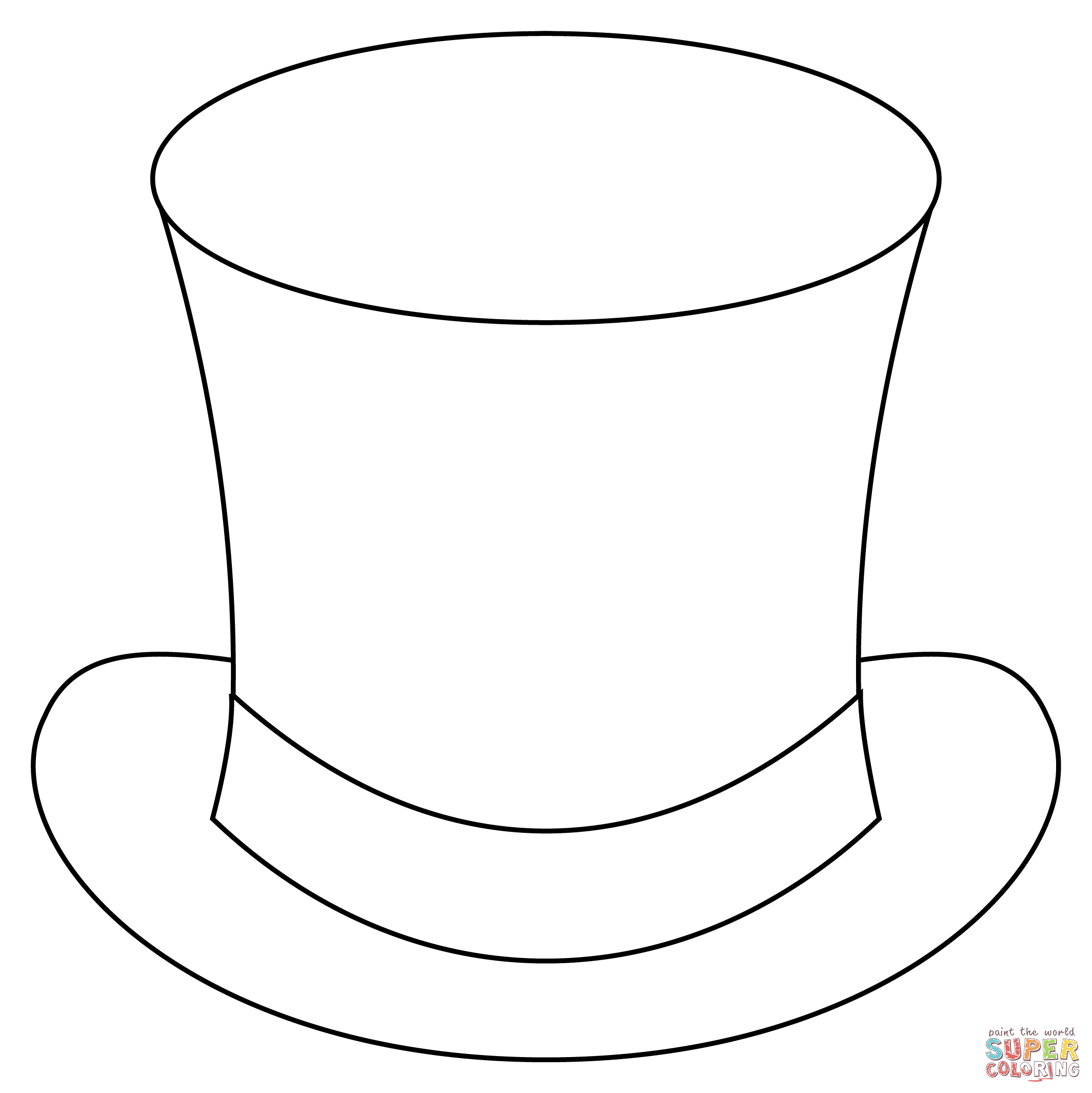 Dibujo de sombrero de copa para colorear | Dibujos para colorear imprimir gratis Dibujo de sombrero de copa para colorear | Dibujos para colorear imprimir gratis