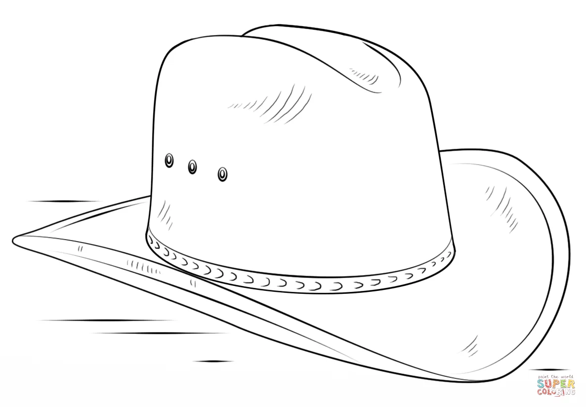 Dibujo de Sombrero de Cowboy para colorear | Dibujos para colorear ... Dibujo de Sombrero de Cowboy para colorear | Dibujos para colorear ...