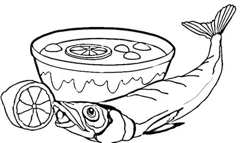 Dibujo de Sopa y Pescado para colorear | Dibujos para colorear ... Dibujo de Sopa y Pescado para colorear | Dibujos para colorear ...