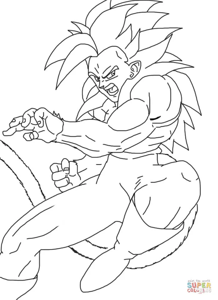 Dibujo de Ssj4 para colorear | Dibujos para colorear imprimir gratis