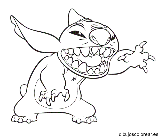 Dibujo de Stitch furioso | Dibujos para Colorear