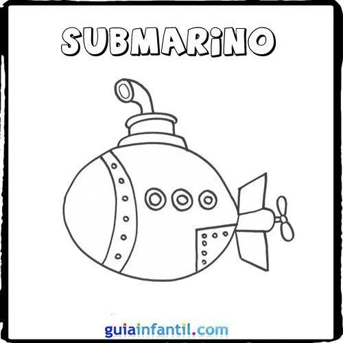 Dibujo de un submarino para pintar con los niños Dibujo de un submarino para pintar con los niños