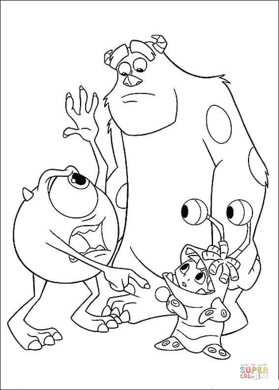 Dibujo de Sully, Mike y Boo para colorear | Dibujos para colorear ...