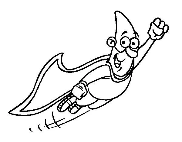 Dibujo de Súper héroe volando para Colorear - Dibujos.net