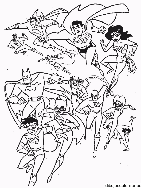 Dibujo con los superhéroes | Dibujos para Colorear Dibujo con los superhéroes | Dibujos para Colorear