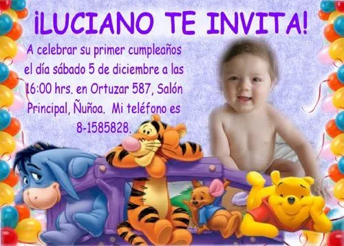 Dibujo y tarjeta de cumpleaños de Winnie Pooh para imprimir - Imagui