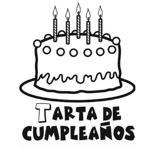 Dibujo de tarta de cumpleaños para pintar - Dibujos para colorear ... Dibujo de tarta de cumpleaños para pintar - Dibujos para colorear ...