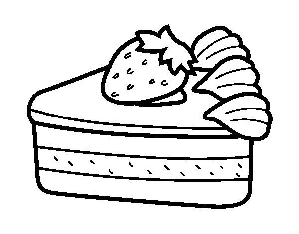 Dibujo de Tarta de fresas para Colorear - Dibujos.net