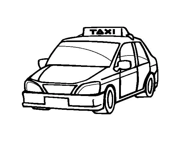 Dibujo de Un taxi para Colorear - Dibujos.net Dibujo de Un taxi para Colorear - Dibujos.net