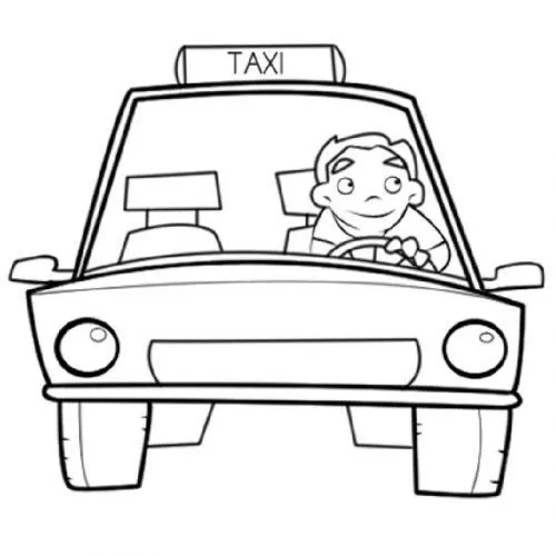 Dibujo de un taxista para colorear - Dibujos para colorear de ... Dibujo de un taxista para colorear - Dibujos para colorear de ...
