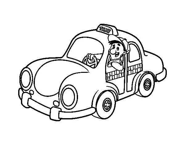 Dibujo de Taxista para Colorear - Dibujos.net Dibujo de Taxista para Colorear - Dibujos.net