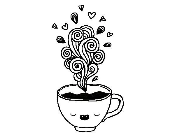 Dibujo de Taza de café kawaii para Colorear - Dibujos.net Dibujo de Taza de café kawaii para Colorear - Dibujos.net