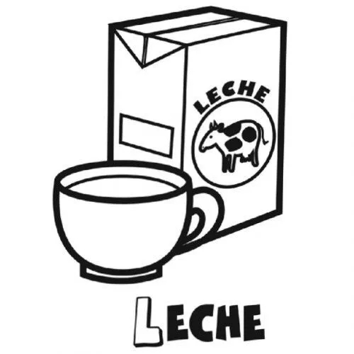 Dibujo de taza de leche para pintar - Dibujos para colorear de ...