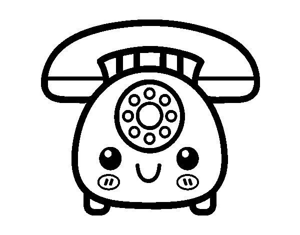 Dibujo de Teléfono retro para Colorear - Dibujos.net Dibujo de Teléfono retro para Colorear - Dibujos.net