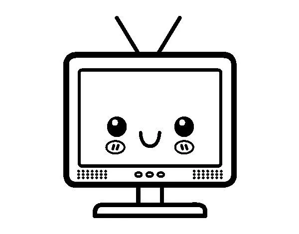 Dibujo de Televisión con antena para Colorear - Dibujos.net Dibujo de Televisión con antena para Colorear - Dibujos.net