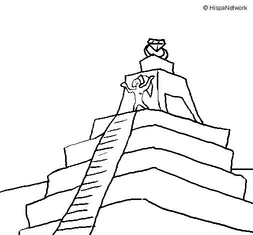 Dibujo de Templo Tikal para Colorear - Dibujos.net