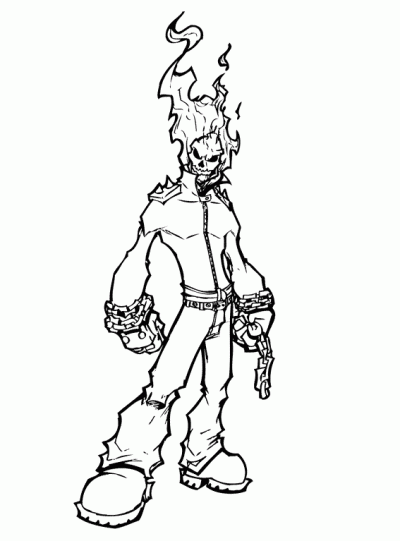 Dibujo de The Ghost Rider. Dibujo para colorear de The Ghost Rider ... Dibujo de The Ghost Rider. Dibujo para colorear de The Ghost Rider ...