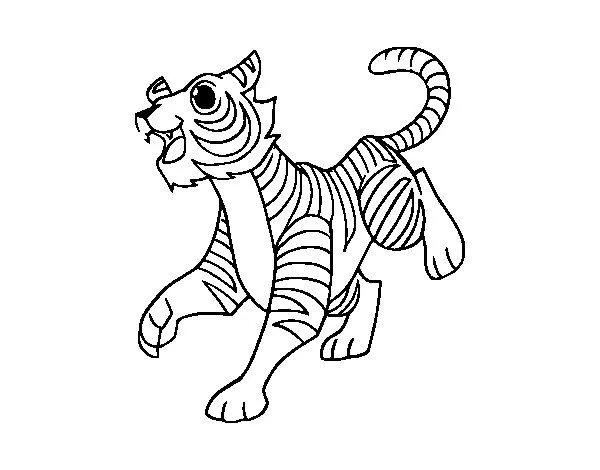 Dibujo de Un tigre de bengala para Colorear - Dibujos.net Dibujo de Un tigre de bengala para Colorear - Dibujos.net