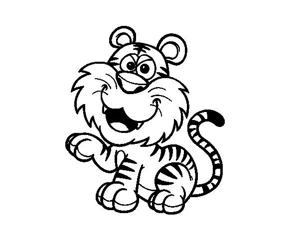Dibujo de Tigre de Bengala para Colorear - Dibujos.net Dibujo de Tigre de Bengala para Colorear - Dibujos.net