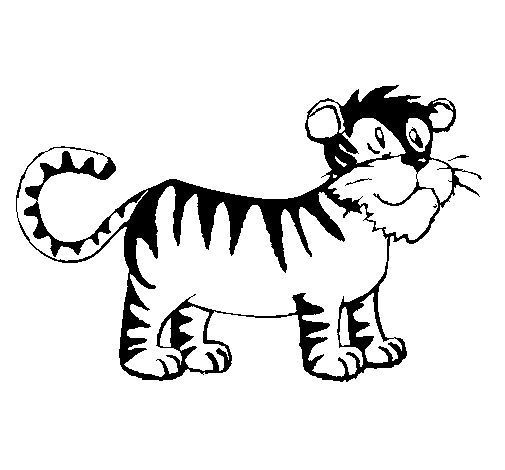 Dibujo de Tigre 1 para Colorear - Dibujos.net Dibujo de Tigre 1 para Colorear - Dibujos.net
