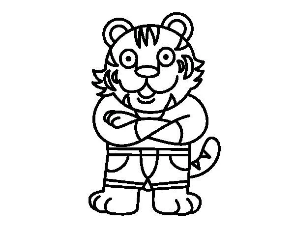 Dibujo de Tigre vestido para Colorear - Dibujos.net