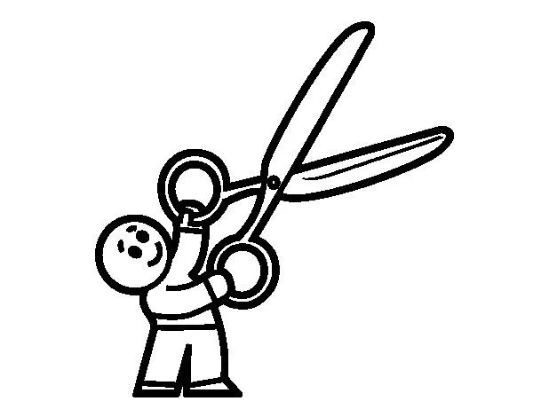 Dibujo de Tijera grande para Colorear - Dibujos.net Dibujo de Tijera grande para Colorear - Dibujos.net