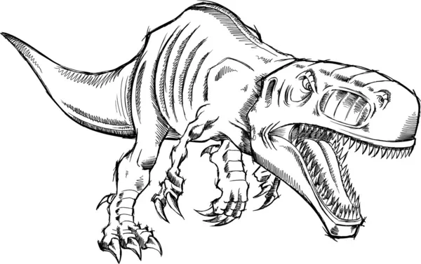 Dibujo tiranosaurio rex dinosaurio t-rex — Vector stock ...