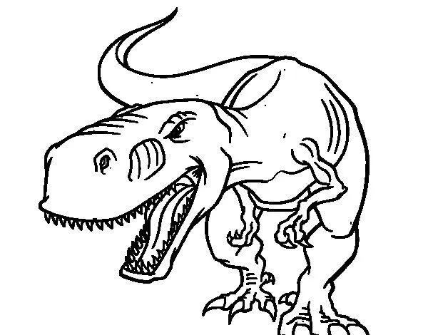 Dibujo de Tiranosaurio Rex enfadado para Colorear - Dibujos.net Dibujo de Tiranosaurio Rex enfadado para Colorear - Dibujos.net
