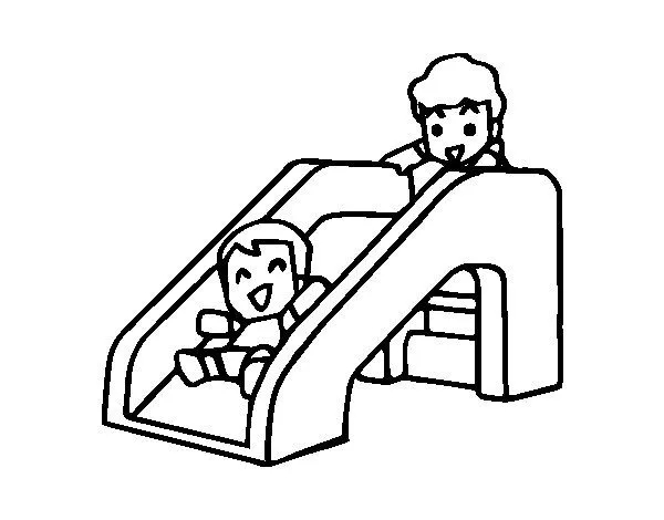 Dibujo de Tobogán para Colorear - Dibujos.net