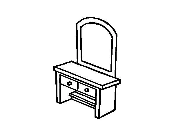 Dibujo de Tocador con cajones para Colorear - Dibujos.net Dibujo de Tocador con cajones para Colorear - Dibujos.net