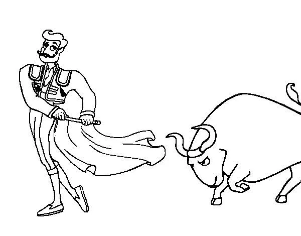 Dibujo de Torero para Colorear - Dibujos.net Dibujo de Torero para Colorear - Dibujos.net