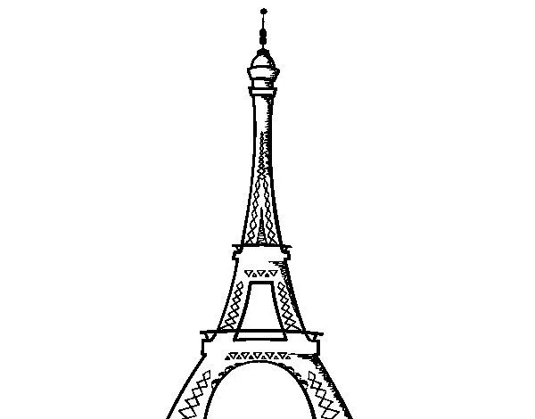 Dibujo de La torre Eiffel para Colorear - Dibujos.net