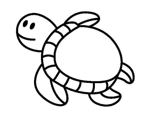 Dibujo de Tortuga nadando para Colorear - Dibujos.net