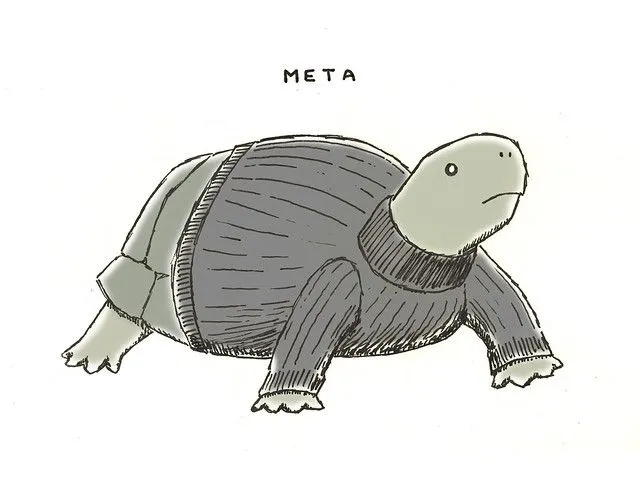 Dibujo de una tortuga usando un suéter con cuello de tortuga Dibujo de una tortuga usando un suéter con cuello de tortuga