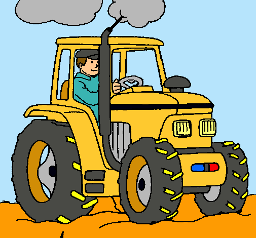 Dibujo de Tractor en funcionamiento pintado por Ooooooooo en ... Dibujo de Tractor en funcionamiento pintado por Ooooooooo en ...