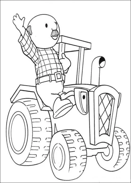 Dibujo de Tractor con un granjero para colorear. Dibujos ... Dibujo de Tractor con un granjero para colorear. Dibujos ...