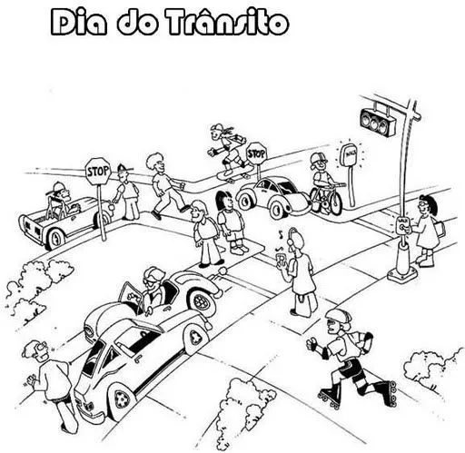 Transito para colorear infantil - Imagui