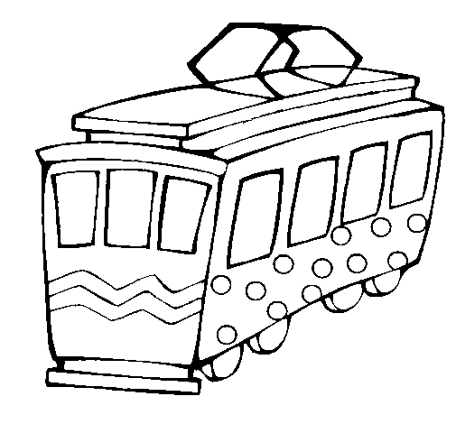 Dibujo de Tranvía para Colorear - Dibujos.net Dibujo de Tranvía para Colorear - Dibujos.net