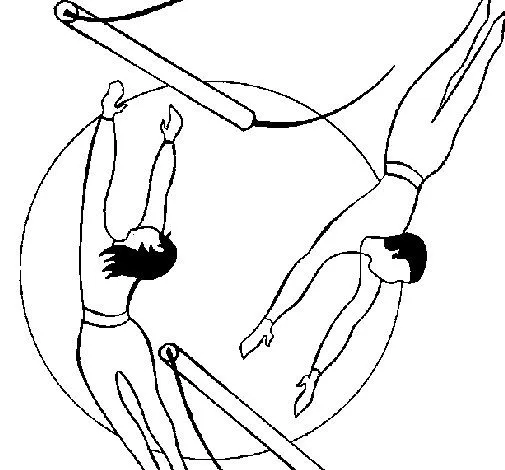 Dibujo de Trapecistas saltando para Colorear - Dibujos.net