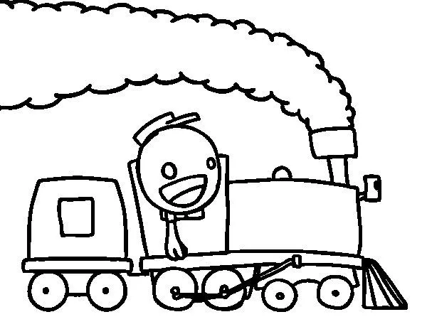Dibujo de Tren con maquinista para Colorear - Dibujos.net