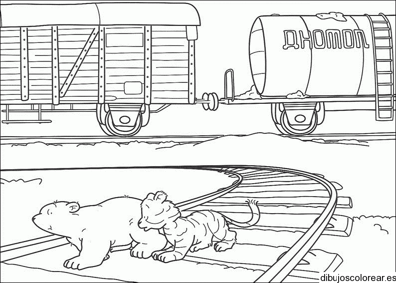 Dibujo de un tren en la vía | Dibujos para Colorear Dibujo de un tren en la vía | Dibujos para Colorear
