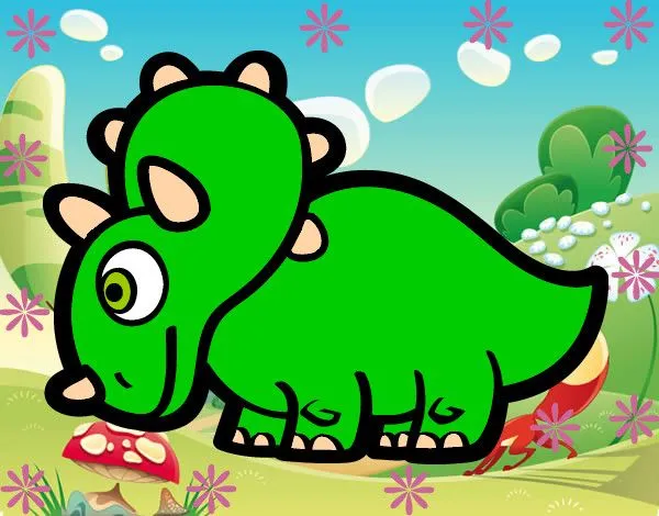 Dibujo de triceratops comiendo plantas pintado por Luisssssss en ... Dibujo de triceratops comiendo plantas pintado por Luisssssss en ...