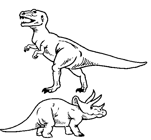 Dibujo de Triceratops y tiranosaurios rex para Colorear - Dibujos.net Dibujo de Triceratops y tiranosaurios rex para Colorear - Dibujos.net