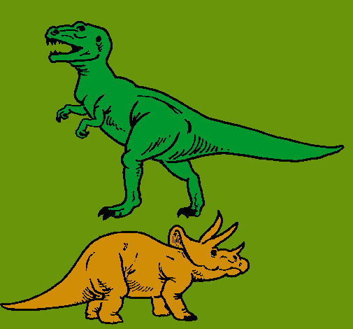 Dibujo de Triceratops y tiranosaurios rex pintado por Paleontologo ... Dibujo de Triceratops y tiranosaurios rex pintado por Paleontologo ...