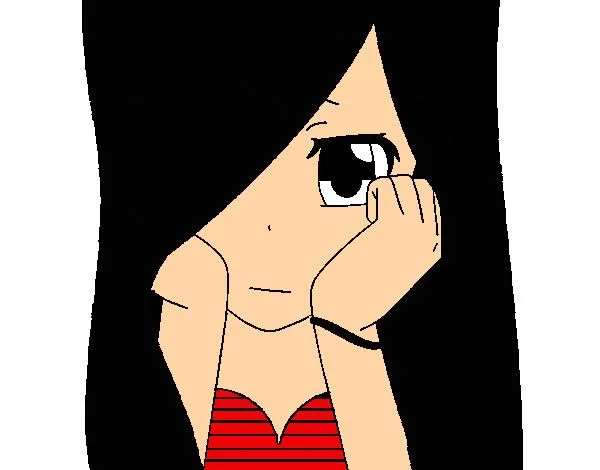 Dibujo de esta triste niña como yo pintado por Hernander en ... Dibujo de esta triste niña como yo pintado por Hernander en ...