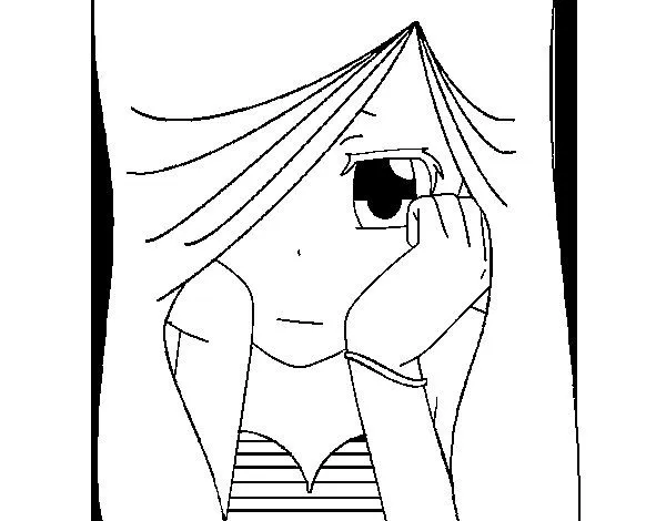 Dibujo de Tristeza para Colorear - Dibujos.net Dibujo de Tristeza para Colorear - Dibujos.net