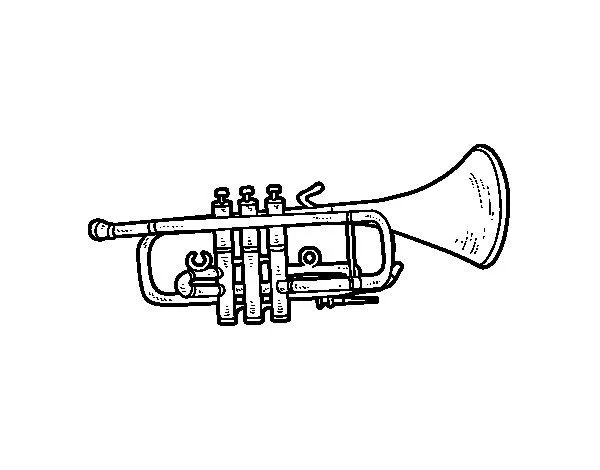 Dibujo de Trompeta baja para Colorear - Dibujos.net Dibujo de Trompeta baja para Colorear - Dibujos.net