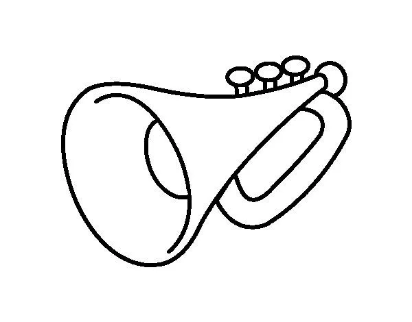Dibujo de Una trompeta para Colorear - Dibujos.net Dibujo de Una trompeta para Colorear - Dibujos.net